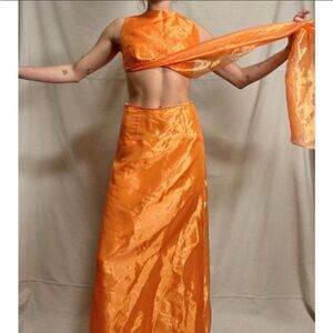 Jessica McClintock Orange Prom Dress